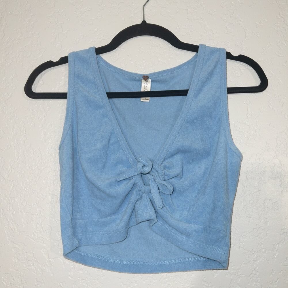 LA Hearts x Pacsun Blue Cropped Terrycloth Lounge Tank Size Medium